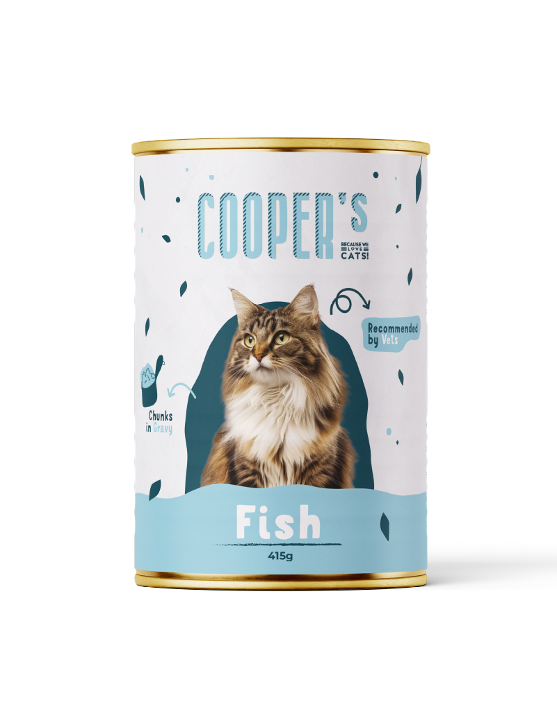 Wet food for adult cats with fish